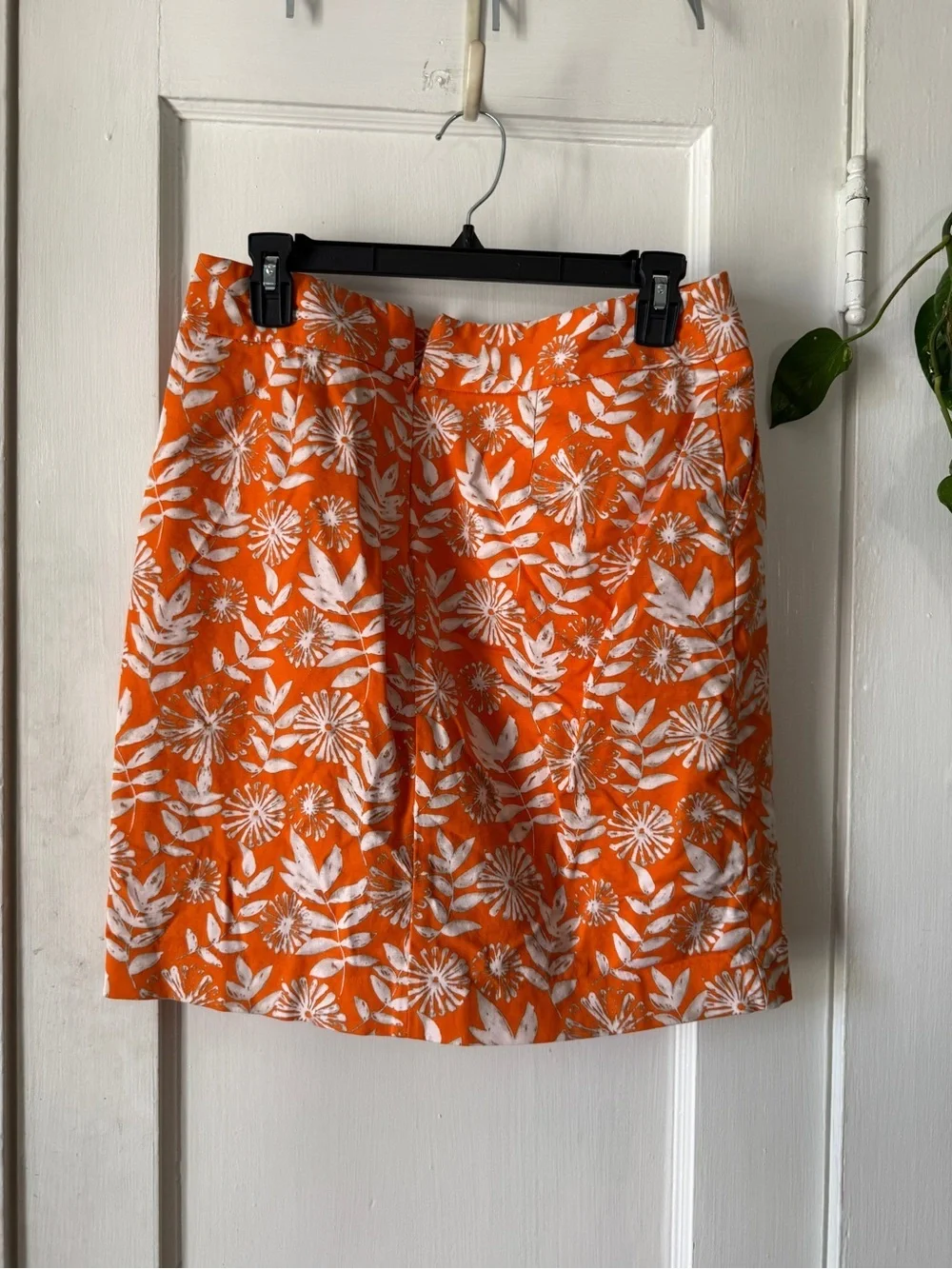 Women's Orange Floral A-Line Skirt Rafaella size 10